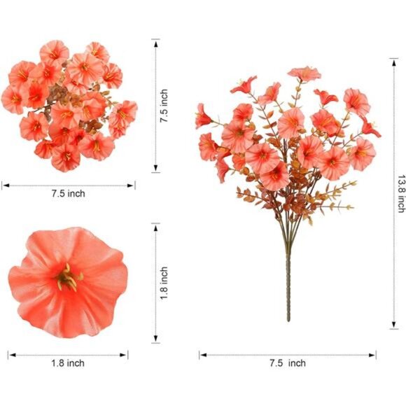 Fake Fall Flowers Artificial Flowers Plants for Outdoors Autumn Decor, 12 Bundle - Picture 2 of 7